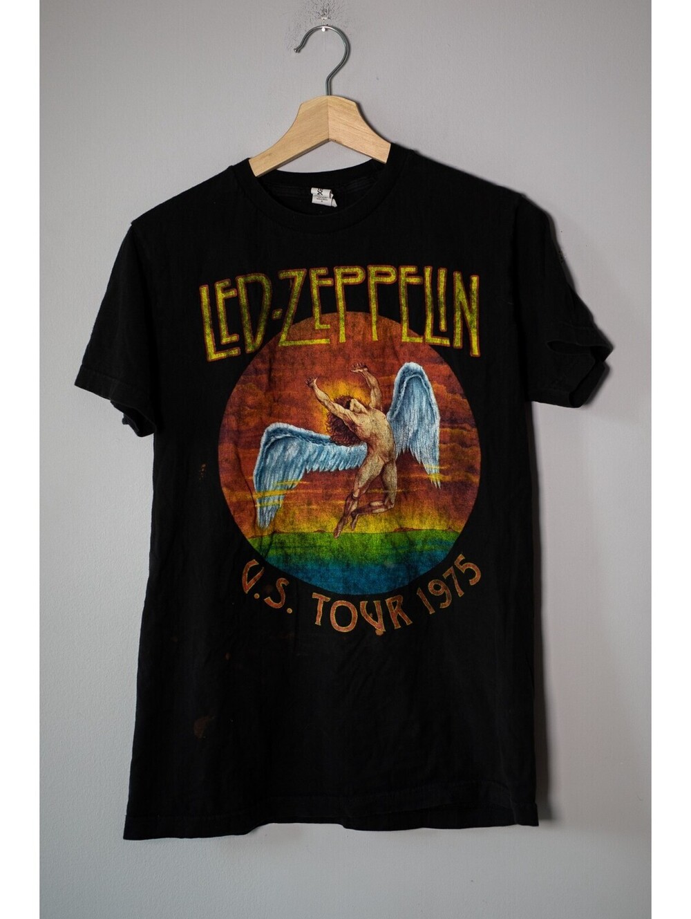 Led Zepplin US Tour 1975 Tultex T-Shirt - Men's Medium